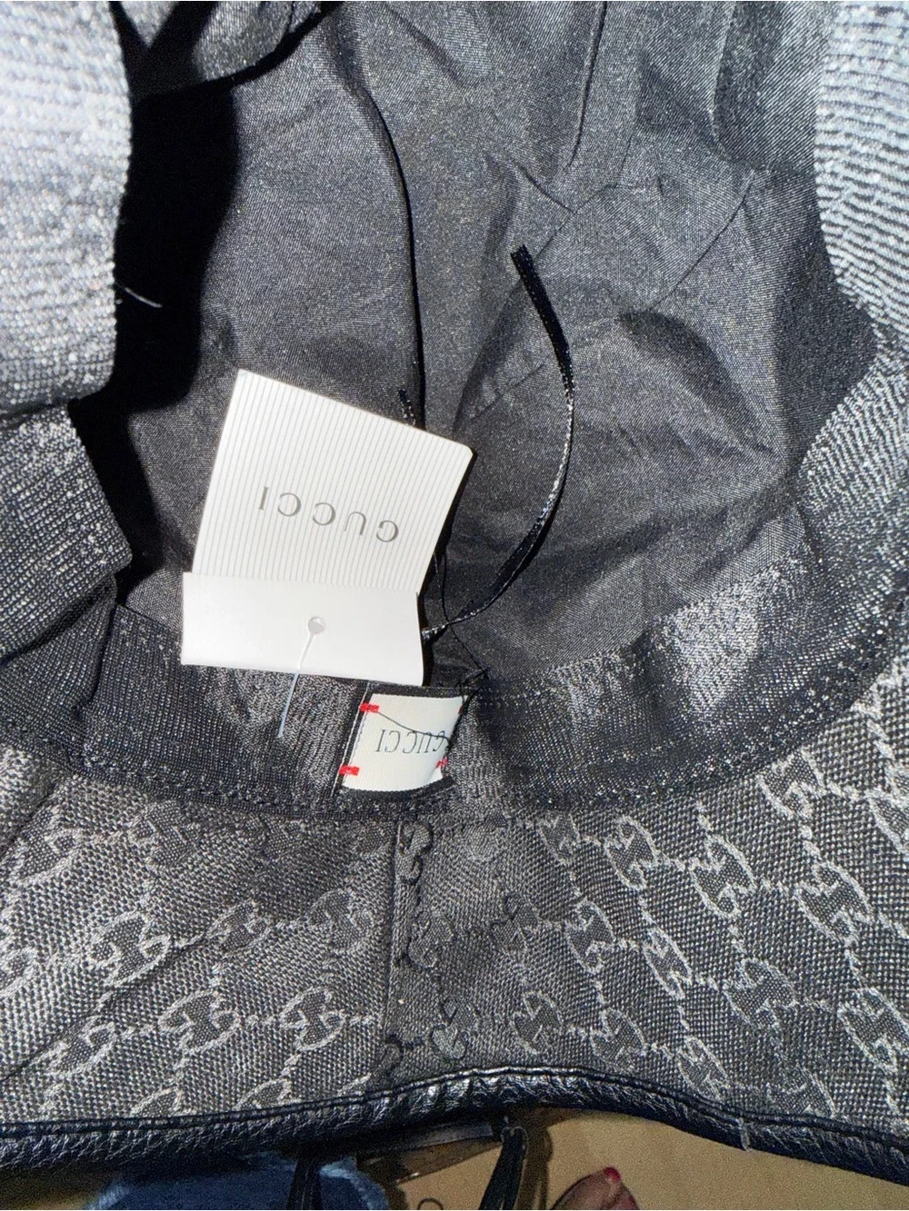 Black Wide-Brim Bucket Hat with Signature Button
